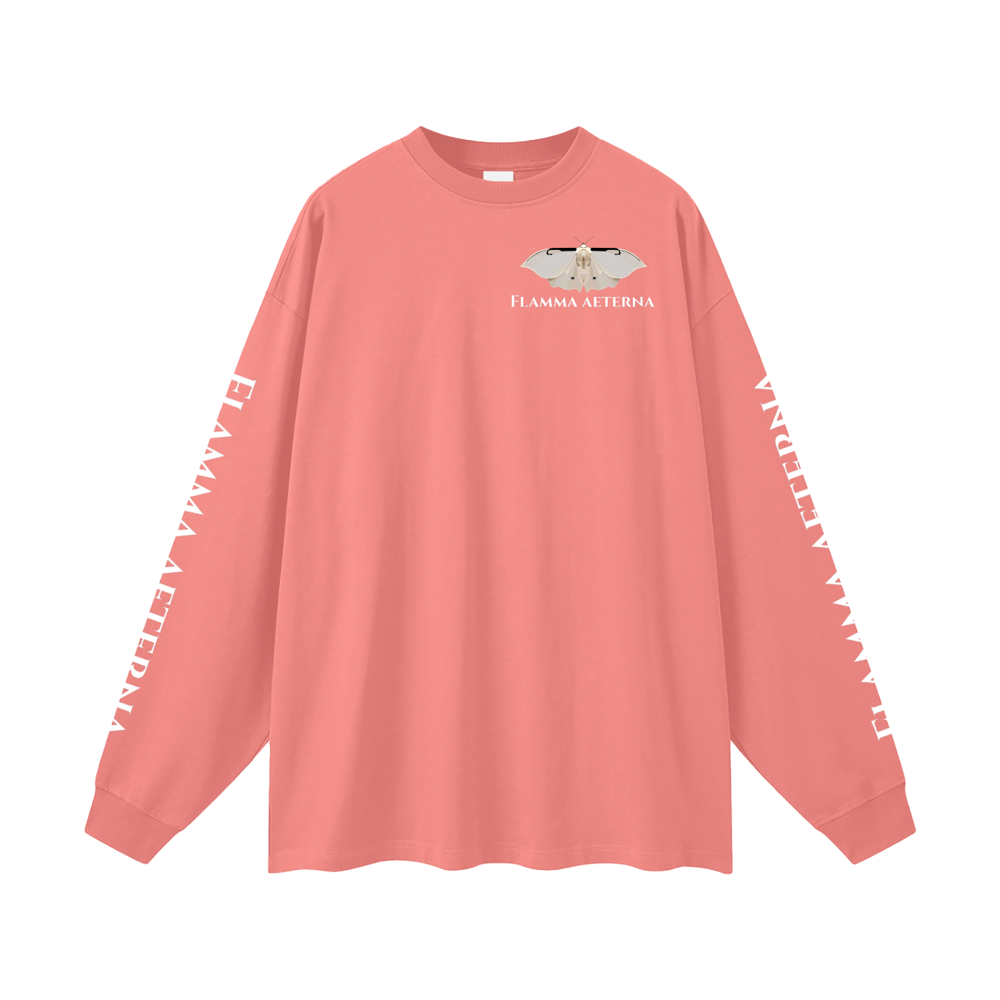 Streetwear,Oversized,Longsleeve,Oversizedlongsleeve,Graphic,Graphicdesign,Graphiclongsleeve,Moth,Mothdesign,Flamma,Aeterna,Flammaaetera,Eternal,Flame,Eternalflame,Biblical,Minimalstreetwear,Symbolicclothing,Symbolic,Philosophy,Philosophyclothing