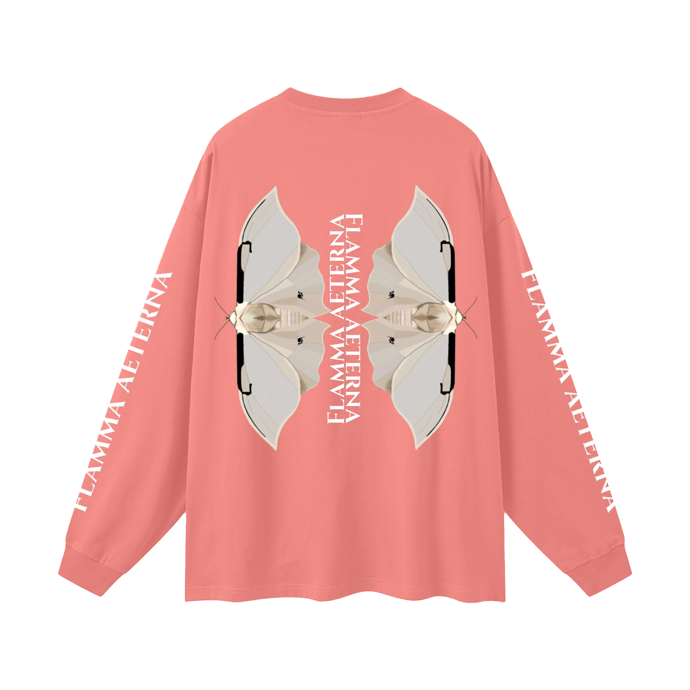 Streetwear,Oversized,Longsleeve,Oversizedlongsleeve,Graphic,Graphicdesign,Graphiclongsleeve,Moth,Mothdesign,Flamma,Aeterna,Flammaaetera,Eternal,Flame,Eternalflame,Biblical,Minimalstreetwear,Symbolicclothing,Symbolic,Philosophy,Philosophyclothing